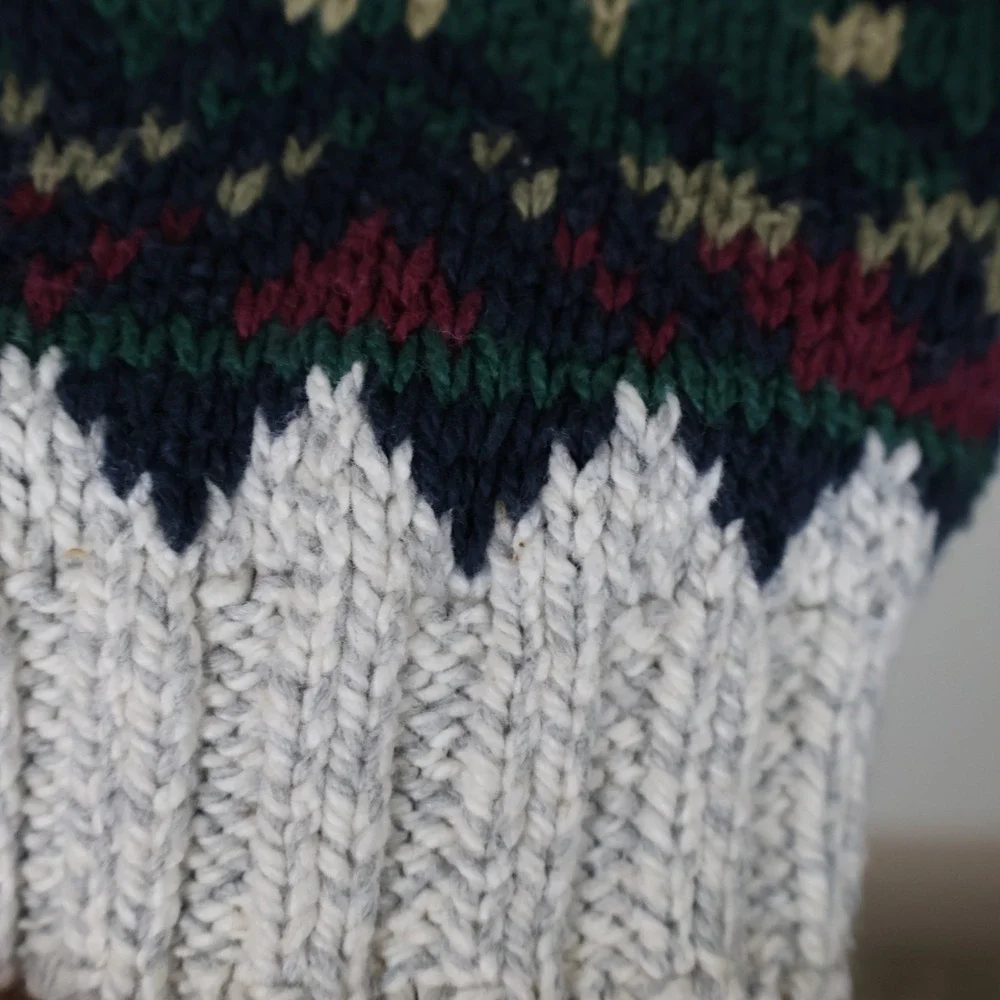 Vintage Great Lakes Recreation Geometric Chunky Knit‎ Sweater Men's XL 24x29